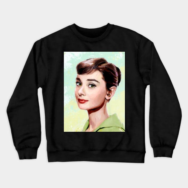 Audrey Hepburn Crewneck Sweatshirt by ArtFactoryAI